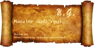 Maszler Györgyi névjegykártya