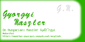 gyorgyi maszler business card